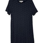 Loft  Short Sleeve Polka Dot Swing T-Shirt Dress Size Medium Black White Workwear Photo 0