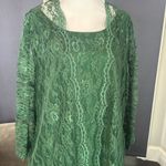 Women’s Green Lace & Chiffon 3 Piece Formal Pant Suit Mother of the Bride 16 NEW Photo 1