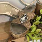 Yellow Box  Sandals Wedges Womens 7 Tan Rhinestone Photo 6