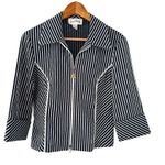 Joseph Ribkoff Vintage Ladies Full Zip Striped Jacket Size 8 Nautical Photo 2