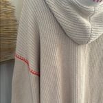 Kerri Rosenthal Ribbed Mid Length Cardigan Oversized with Hoodie and Stritch Pink Size XL Photo 4