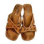 Jolie Victoria Corduroy Grommet Platform Wedge Slip On Sandals Size 7.5 Brown Photo 7