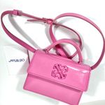 Off-White  Baby Jitney Patent Leather Top Handle Shoulder Satchel Bag Pink NEW Photo 9