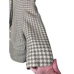 Vintage Prophecy Womens Wool Blazer Houndstooth Button Front Jacket Size 12 Brown Photo 3