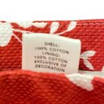 Loft  Red/white floral pencil skirt navy ribbon trim size 2 Photo 4