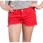 J Brand Cut Off Short Size 29 Bright Red Denim Jean Short 100% Cotton Raw Hem Photo 8