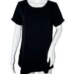 Soft Surroundings  Shirt Womens Medium Black Tunic Top Basic Neutral Minimalist‎ Photo 0