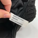 Black Woven Beige Stripe Summer Shoulder Bag Zip Pocket Photo 5