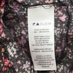 Paper Crane NWT  Long Sleeve V Neck Smocked Peasant Top Black Floral Size XS Photo 4