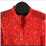 Free People Flowers In December Blouse Top Women's S Red boho Cottagecore sheer Photo 6