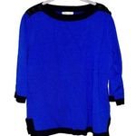 Royal Blue & Black Sweater Spense Women’s Size Petite Large Button Detail Top! Photo 0