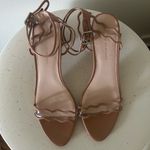 Loeffler Randall  Emi Scallop Block Heel Dress Sandal Ankle Strap Tan Size 9.5 Photo 7