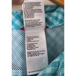 The North Face  Teal Check Pattern Vapor Wick Short Sleeve Blouse Women's Large Photo 4