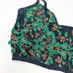 Womens Fairycore Coquette Floral Vine Embroidered Cami Cropped Corset Top Size L Green Size L Photo 3