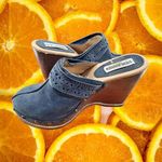 Steven By Steve Madden Steve Madden Blue‎ Clog Style High Heel Wedges Photo 1