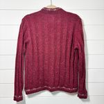 Woolrich  Wool Blend Ruby Heather 1/4 Zip Mock Neck Sweater Speckled Ribbed Size M Photo 2