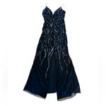 Sean Collection  Black Silver Sequin Maxi Dress Open Back Chiffon Womens Large Photo 6