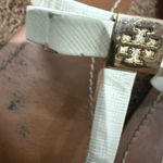 Tory Burch Leighanne Tan Ivory Leather Bow Logo Thong Sandals Flip Flops 8.5 N Photo 3