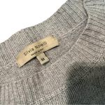 Silvia Novelli Italy cashmere wool tight knit ribbed asymmetrical hem sweater Gray Size M Photo 12