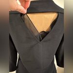 C & E Black V Neck Rectangle Cut Out Back 3/4th Sleeves Sheer Layer Sz M Size M Photo 5