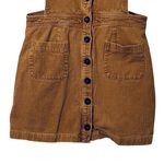 Very J Mini Skirtall Size Large Corduroy Beige Pockets Button Up Sleeveless Photo 4