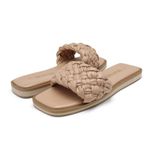 Dream Paris Dream Pairs NEW Square Open Toe Woven Slide Sandals Photo 1