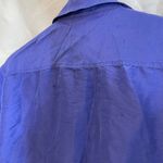 Robbie Bee  100% Silk Small Longsleeve Button Down Top Collar Purple‎ Pocket Photo 4