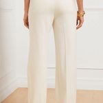 Talbots NWT  GREENWICH WIDE LEG PANTS size 8 Petite high waist full length cream Photo 2