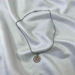 Minimalist Glam Silver Gold Rhinestone Double Circle Pendant Necklace Photo 2