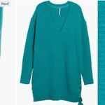 Free People  Blue Heart It Laces Chenille Cotton Blend Sweater sz Med Photo 13