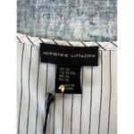 Adrienne Vittadini  White Black Stripe Asymmetrical Sleeveless Blouse XL Photo 2
