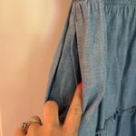 J.Crew cotton denim smocked ruffle sleeve dress size xs Blue Photo 5