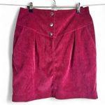 Rebecca Minkoff Burgundy Skirt ‎ Corduroy Mini Skirt Size 8 Fall Frolic Après-Ski Photo 2