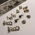 Monet Lot Of 6 Vintage Clip-on Screw On Costume Earrings Gold Tone 1 Signed Photo 3