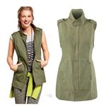 CAbi 5101 Explorer Utility Vest Zip Front Sleeveless Long Elastic Army Green Car Photo 1