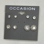 Kohls Occasion Silver Rhinestone Earring Set Photo 0