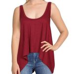 Free People  FP Burgundy Sing La La Handkerchief-Hem Tank Top Size XS Photo 0