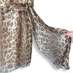 Wheels & Dollbaby 100% Silk Leopard Animal Print Flowy Mini Dress Tan Size M Photo 3