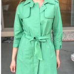 Gap  Women's Trench Coat Mint Green Belted Crop Sleeve Size Small Photo 0
