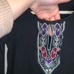 Shyanne  Beautifully Embroidered Black 100% Cotton Raw Hem Thermal Shirt Photo 2