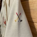 VTG Andreno Argento Womens Large White Embroidered Novelty Golf Cardigan Photo 6