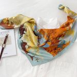 Silk Feeling Square Satin Scarf Photo 1