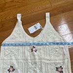 Mango Crochet floral cropped top white cream Sz XL Photo 9