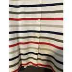 Season Ticket Striped Button Back Top & Beige Pants Set, Women's Large Set White Photo 6