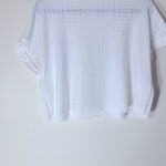 ZARA eyelet boxy crop top oversized white size small Photo 11