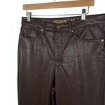 Judy Blue NWOT Women’s Faux Leather High Rise Straight Jeans Espresso Size 30 Photo 6