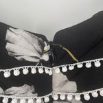 City Chic Jumpsuit SZ 14 Black White Yellow Crepe Floral Print Off The Shoulder Photo 8