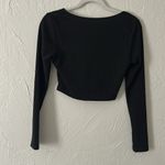 SheIn  Black Fitted Long Sleeve Crop Top Photo 3