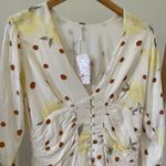Free People NWT  Date Night Polka Dot Floral Mini Dress in Sunshine Combo - M Photo 1