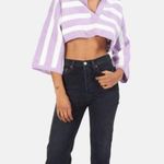For Love & Lemons NWT Striped Maud Boxy Crop Wide Sleeve Sweater - Small Photo 8